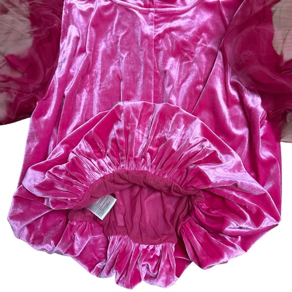 Maeve Elegant Pink Puff Sleeve Velvet Top - Picture 7 of 12